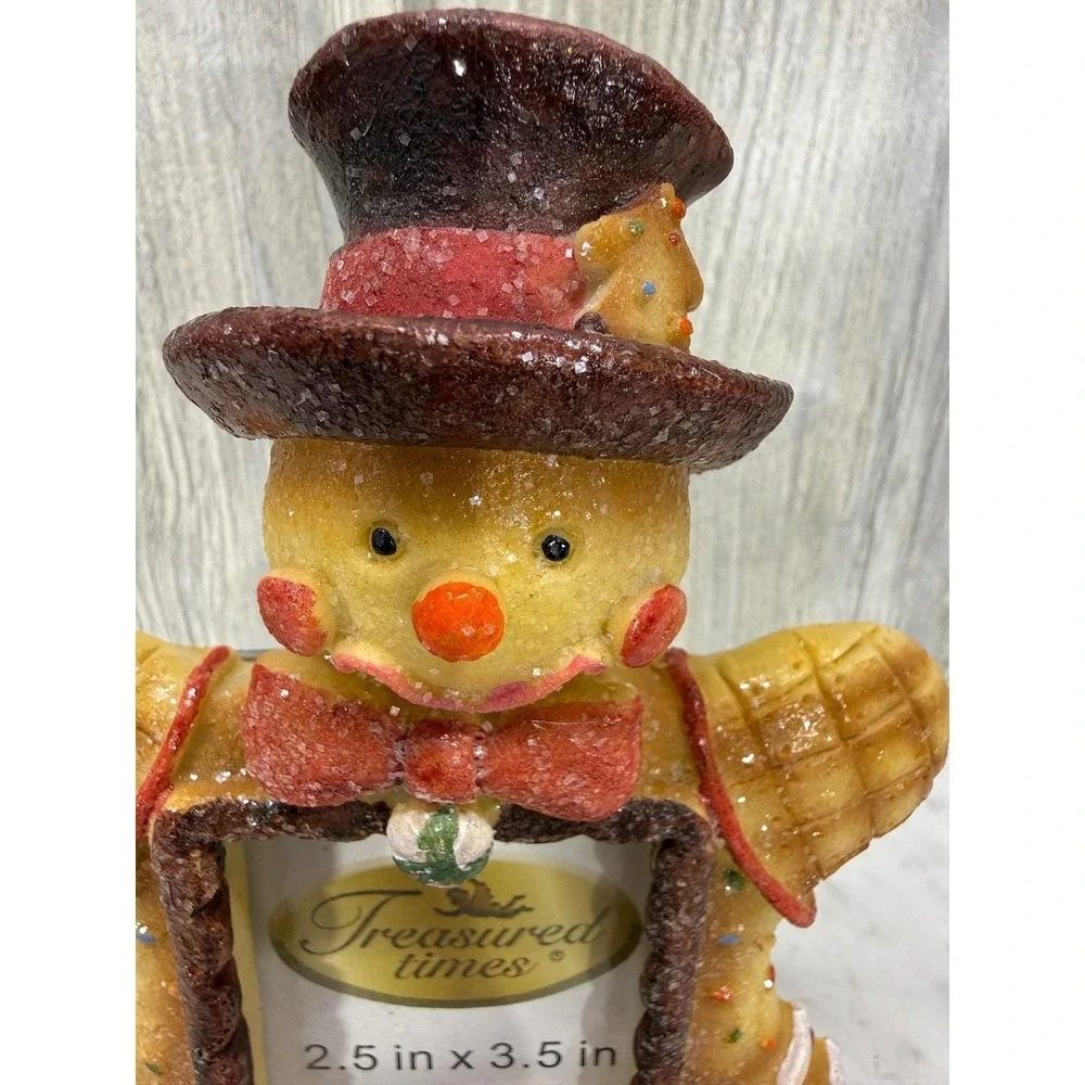Treasured Times Gingerbread Man Picture Frame Holiday Christmas Decor 2.5x3.5